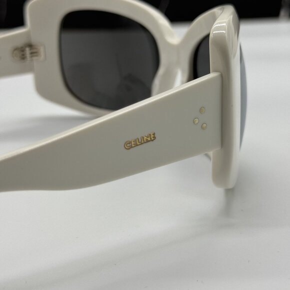 NEW CELINE CL40224I 25C, WOMEN CELINE WHITE OVERSIZED SUNGLASSES - Picture 6 of 9